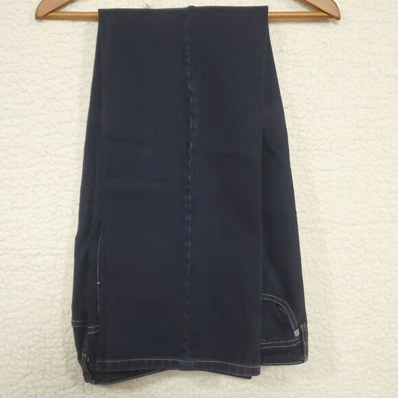 Chico's Platinum Trouser Women Sz 2 (US 12) Wide Leg Indigo Blue Denim Jeans - Picture 3 of 16